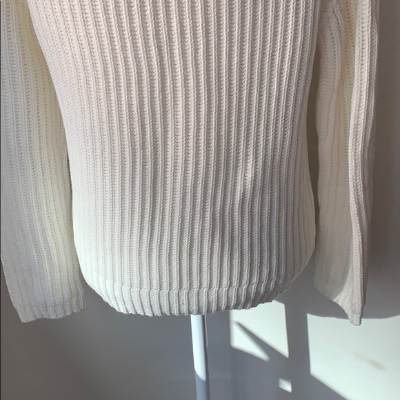 Gap off-white ribbed cotton mock neck sweater - Picture 8 of 10